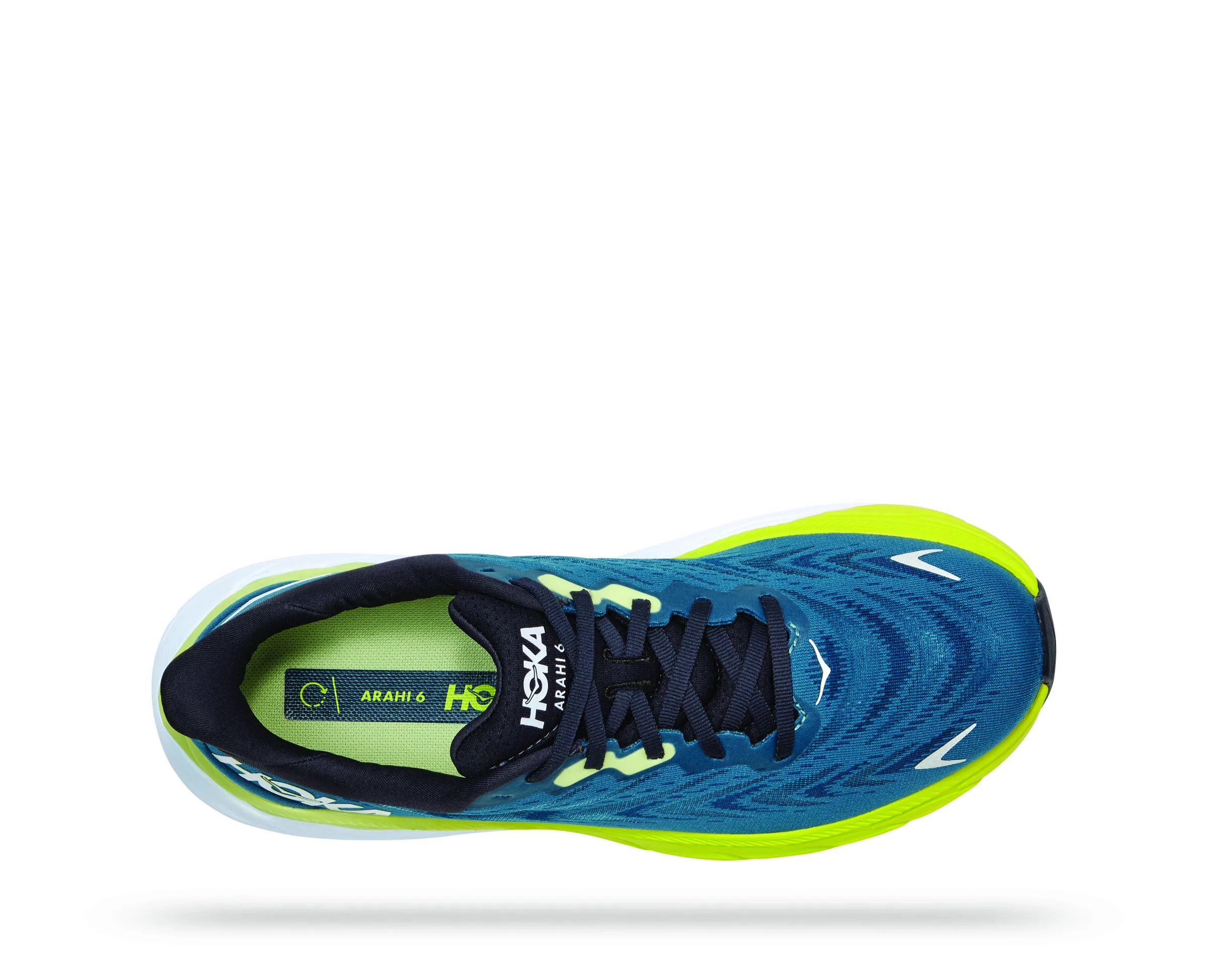 Hoka Mens Arahi 6 Lightweight Support Sneaker **Wide Width**- Blue Graphite/Blue Coral