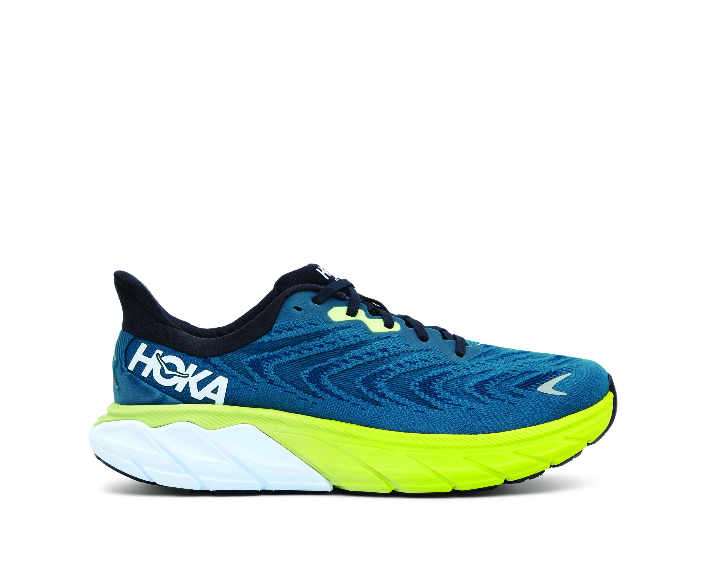 Hoka Mens Arahi 6 Lightweight Support Sneaker **Wide Width**- Blue Graphite/Blue Coral