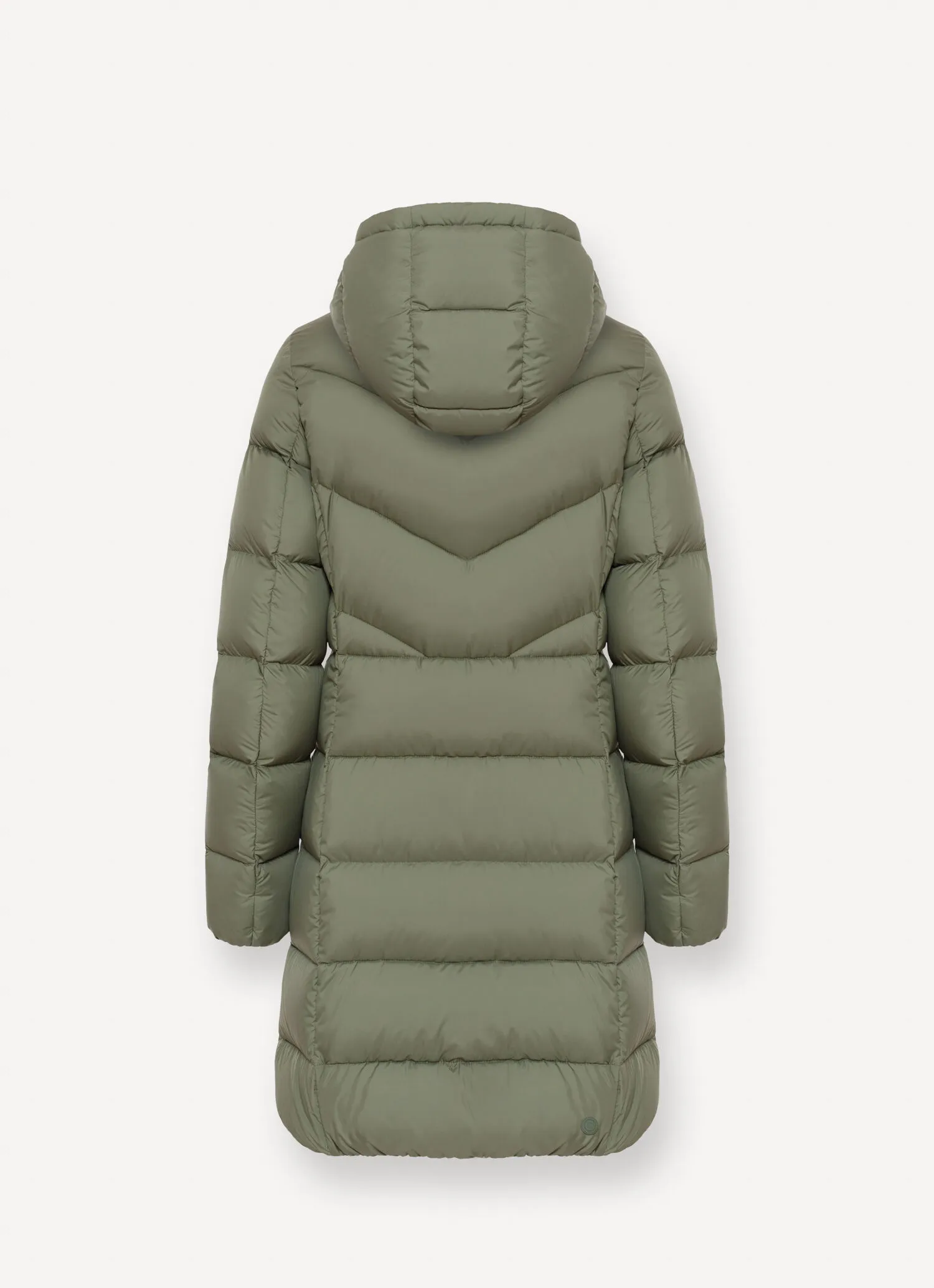 Hooded matte-fabric down jacket -