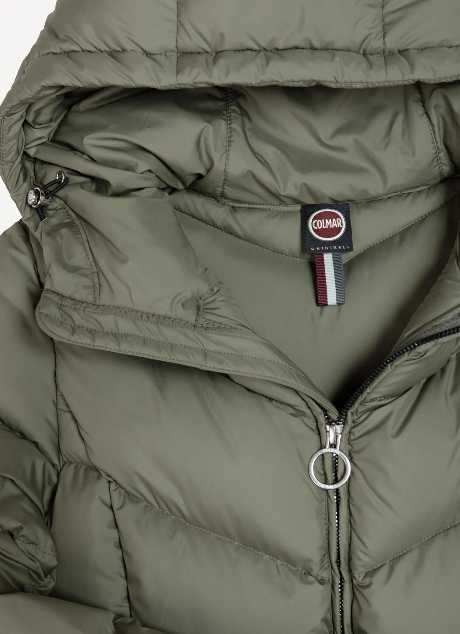 Hooded matte-fabric down jacket -