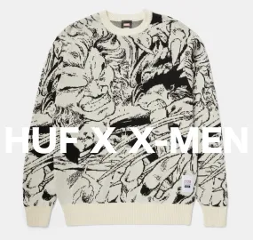 HUF  |Pullovers Street Style Collaboration Long Sleeves Logo