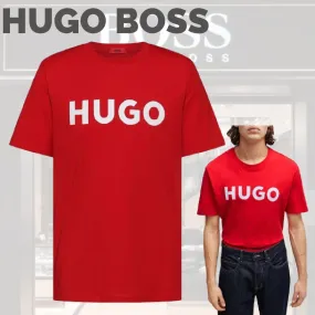 Hugo Boss  |Crew Neck Pullovers Street Style Plain Cotton Short Sleeves