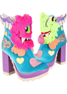 Irregular Choice One Eyed Wonder Monsters 80's Boots Aqua