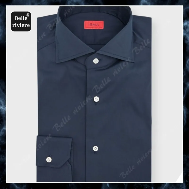 ISAIA  |Long Sleeves Plain Cotton Shirts