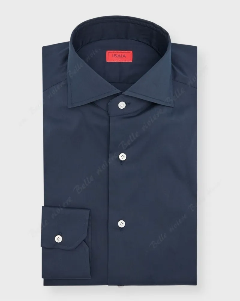 ISAIA  |Long Sleeves Plain Cotton Shirts