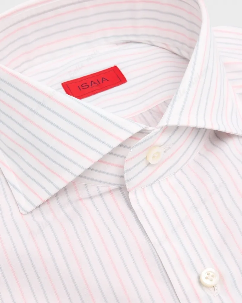 ISAIA  |Stripes Long Sleeves Cotton Shirts