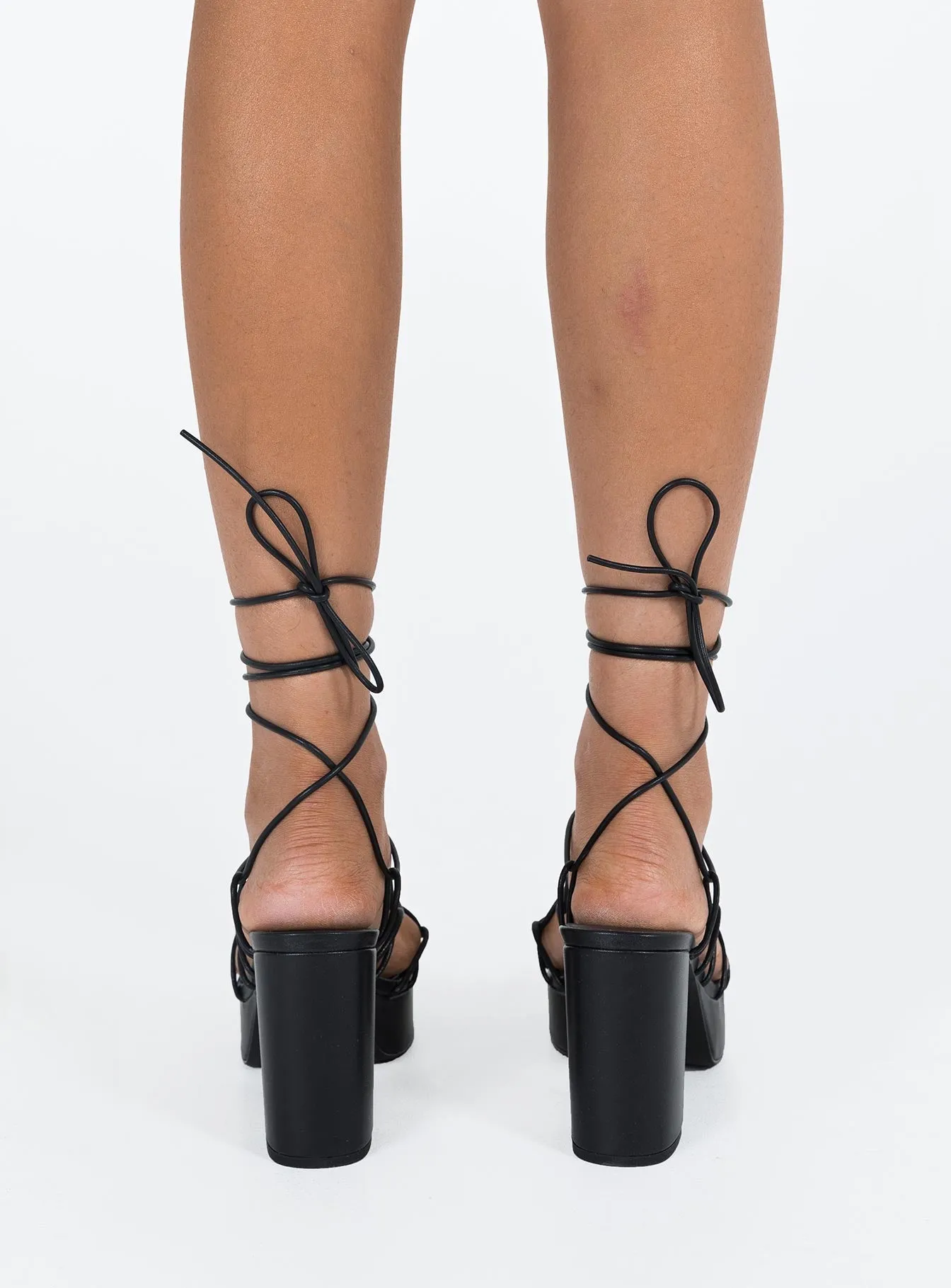 Jae Platform Strappy Heels Black