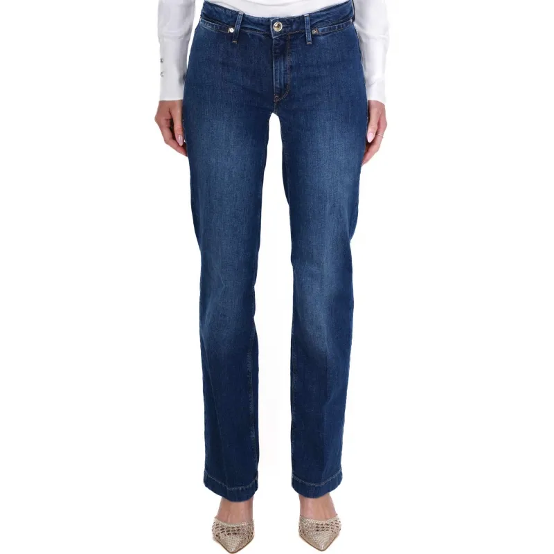 JEANS BOOT CUT IN DENIM STRETCH, BLU