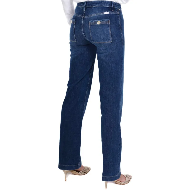 JEANS BOOT CUT IN DENIM STRETCH, BLU