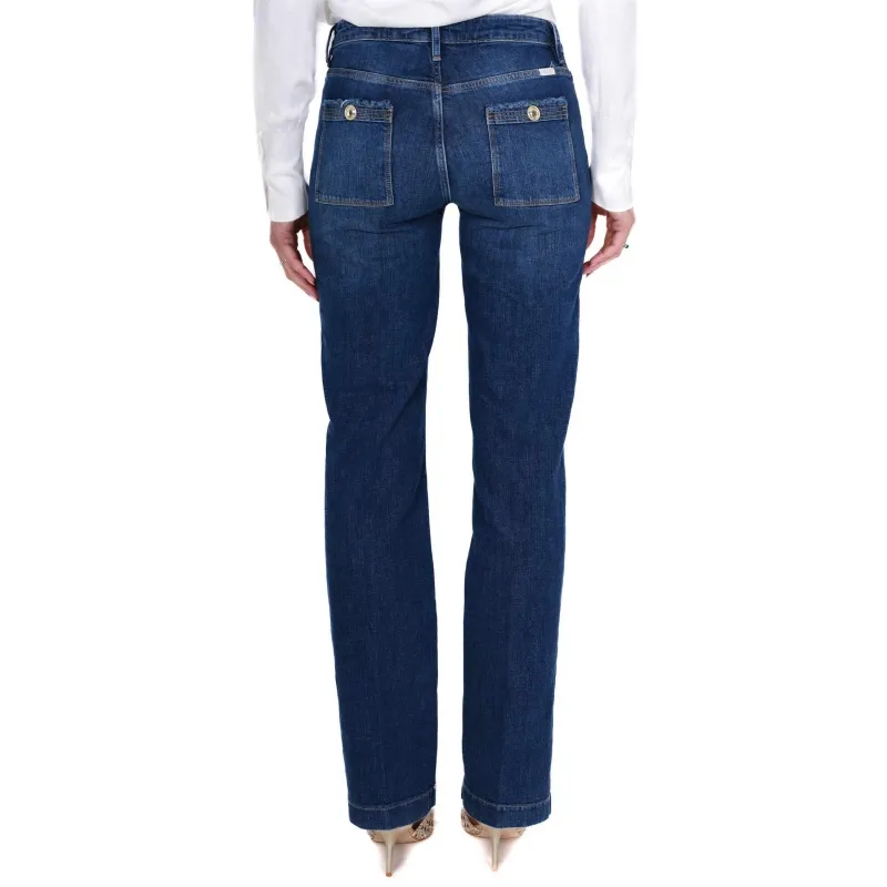 JEANS BOOT CUT IN DENIM STRETCH, BLU