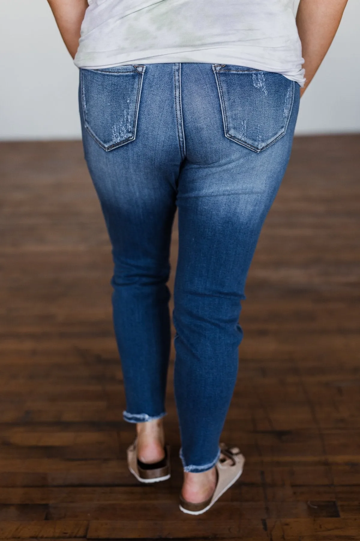 KanCan Raw Hem Jeans- Jerri Wash