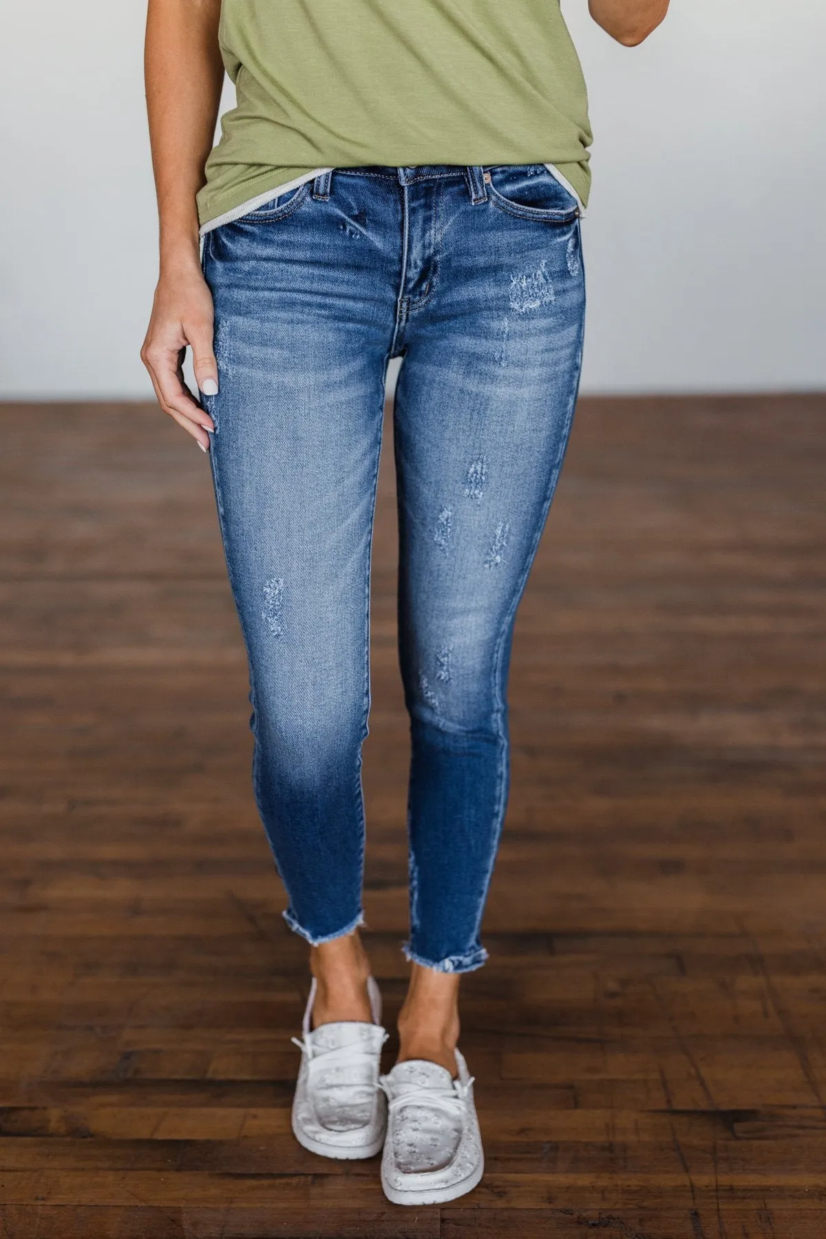 KanCan Raw Hem Jeans- Jerri Wash