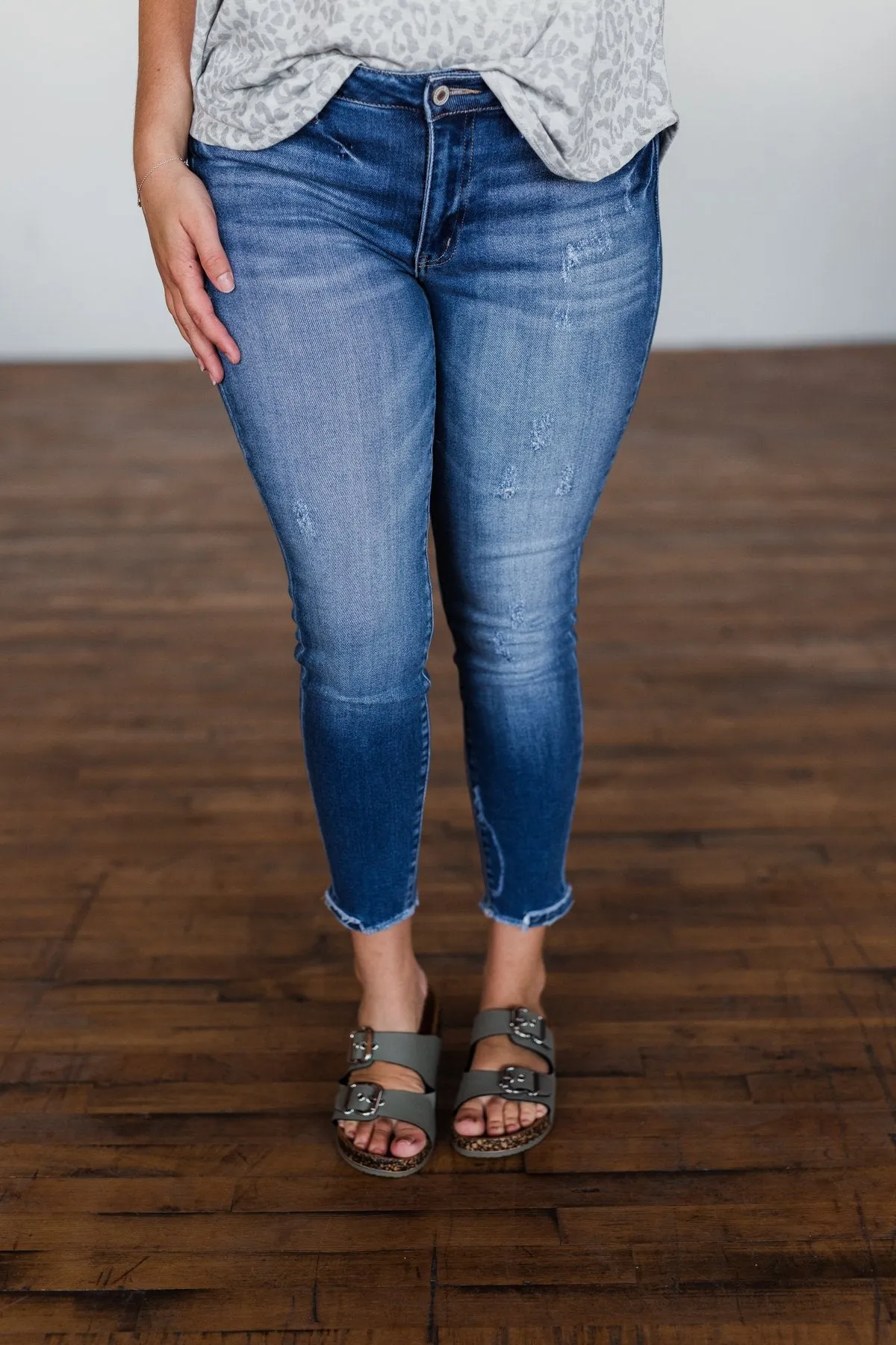 KanCan Raw Hem Jeans- Jerri Wash