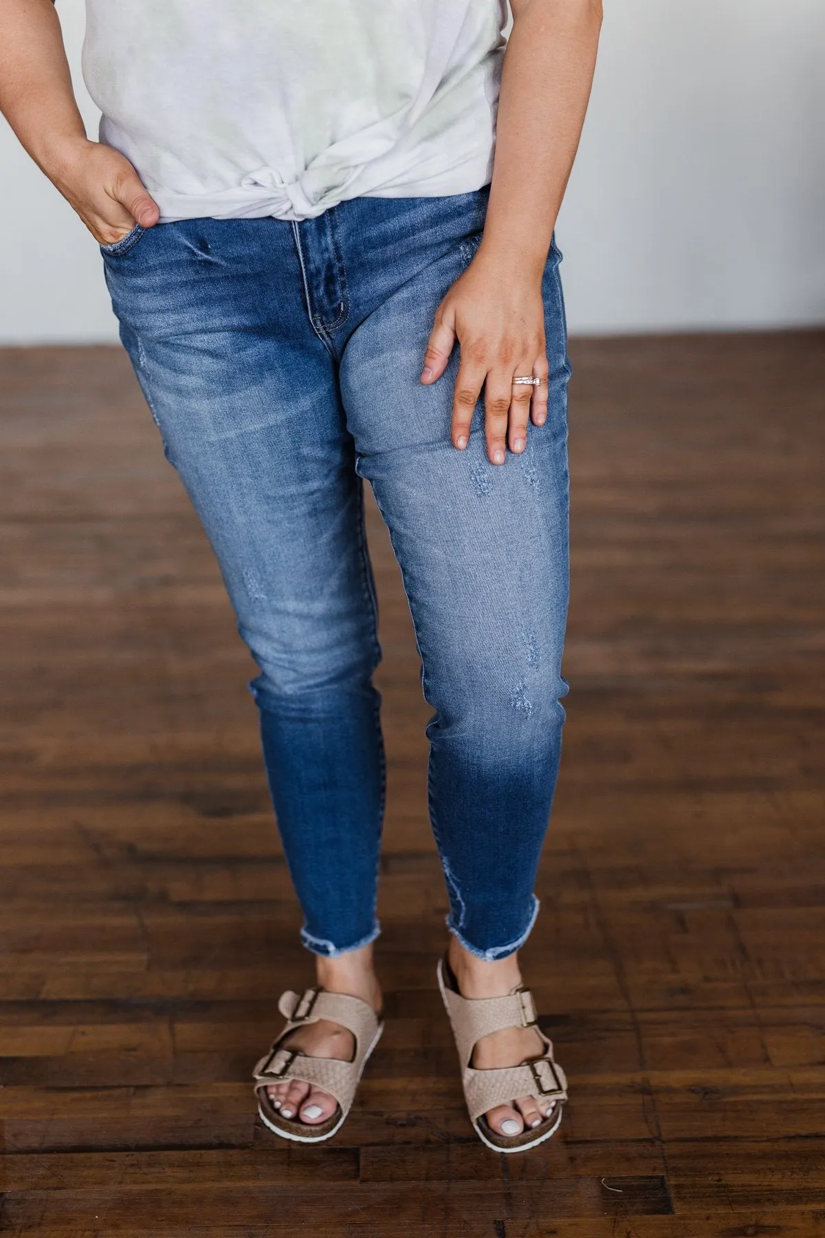 KanCan Raw Hem Jeans- Jerri Wash