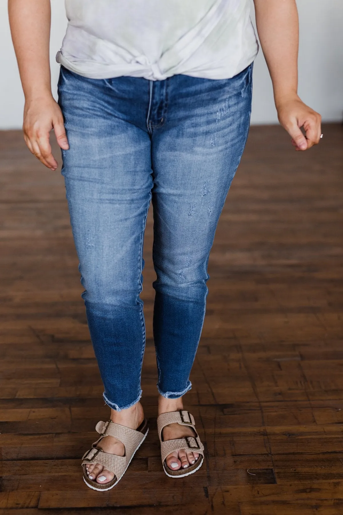 KanCan Raw Hem Jeans- Jerri Wash