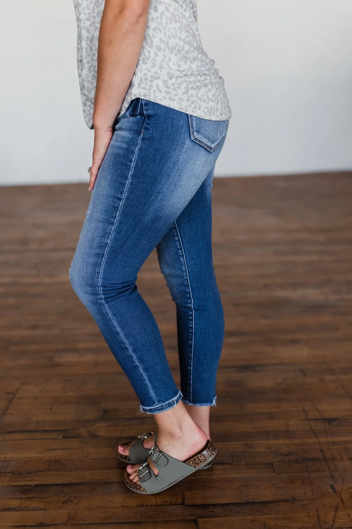 KanCan Raw Hem Jeans- Jerri Wash