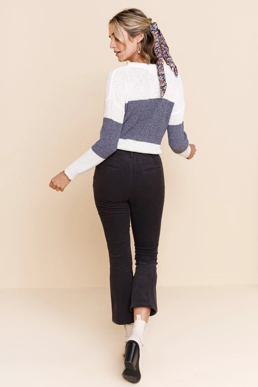 Kira High Waist Kick Cropped Corduroy Pants