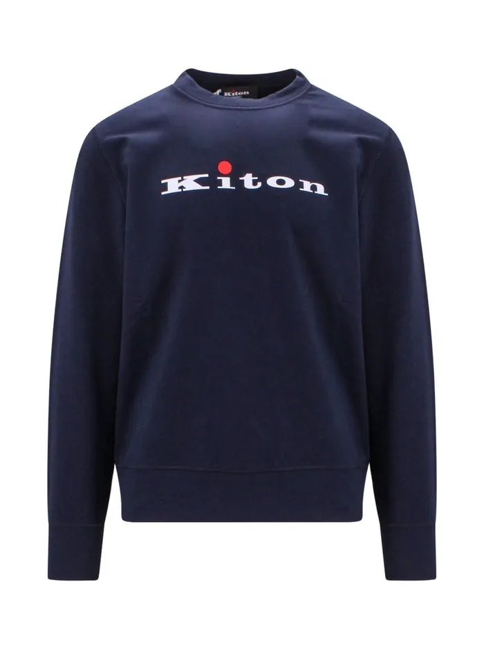 Kiton  |Long Sleeves Cotton Logo Sweatshirts