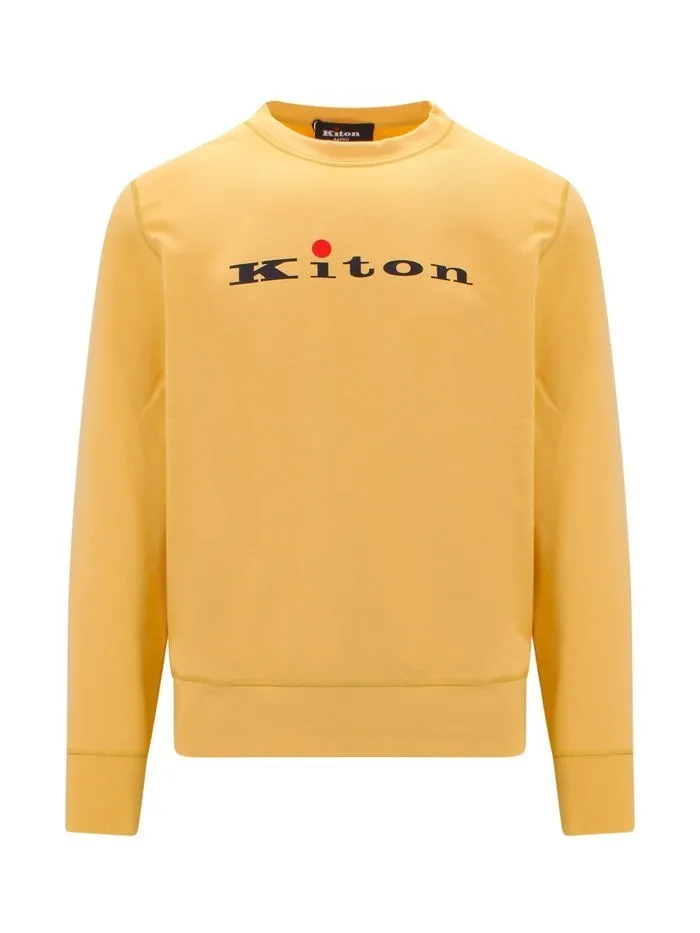 Kiton  |Long Sleeves Cotton Logo Sweatshirts