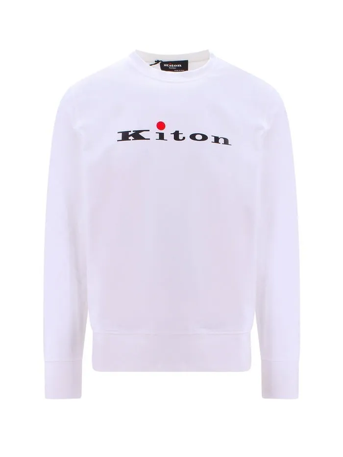 Kiton  |Long Sleeves Cotton Logo Sweatshirts