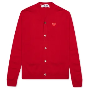 Knit Cardigan Red Heart - Red