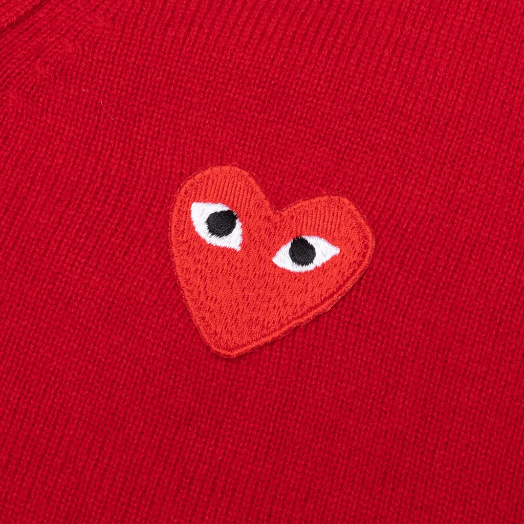 Knit Cardigan Red Heart - Red