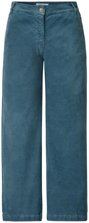 Ladies corduroy pants wide leg, Blue-gray | Manufactum