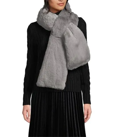 Lands' End Women's Faux Fur Pull Through Scarf