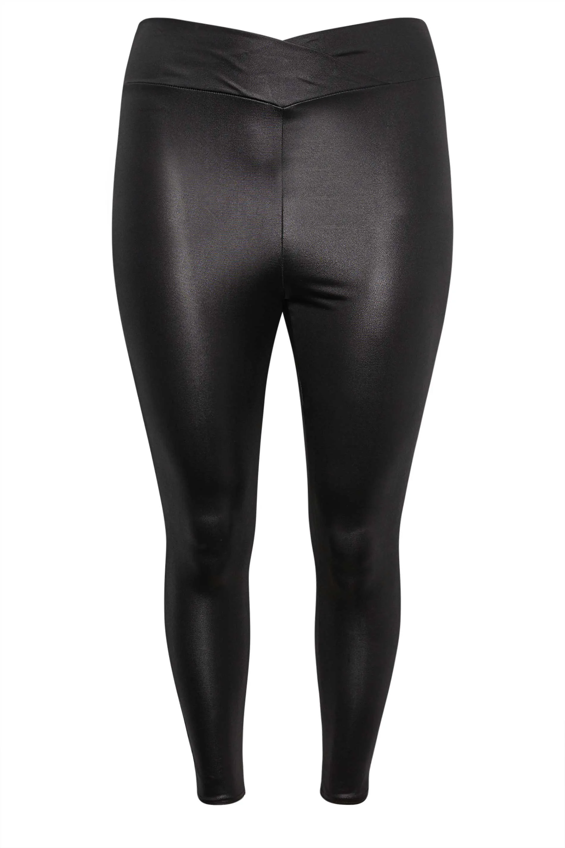 LIMITED COLLECTION Curve Black Faux Leather Wrap Waist Leggings