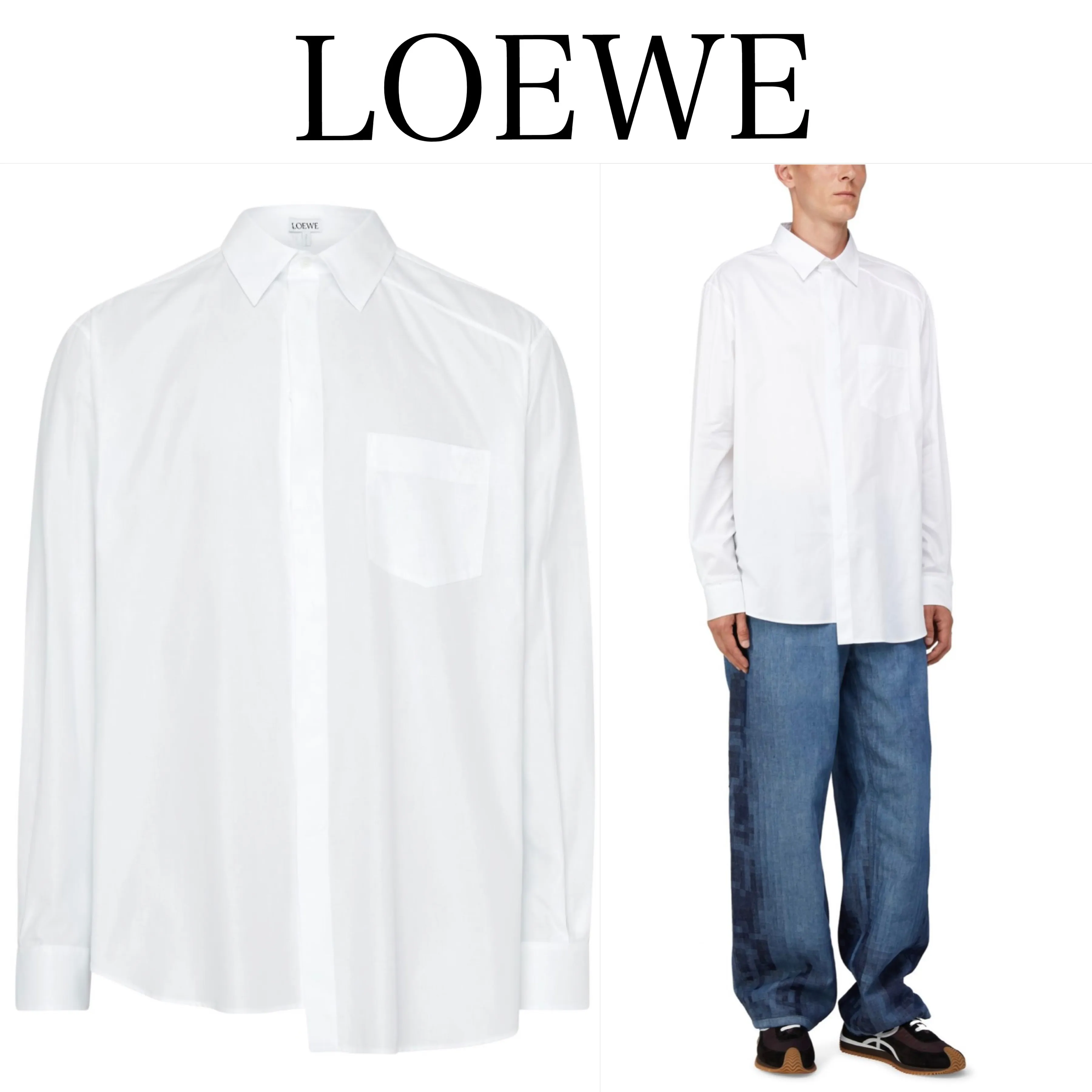 LOEWE  |Long Sleeves Cotton Luxury Shirts