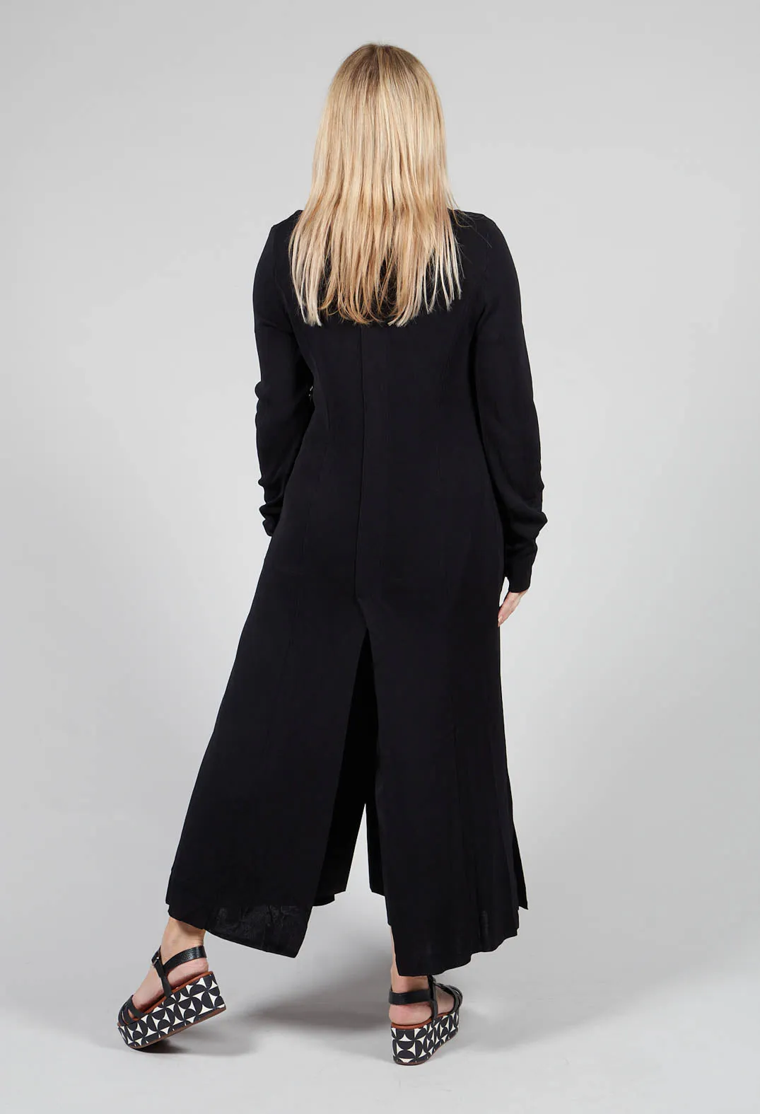 Long Knit Cardigan in Black