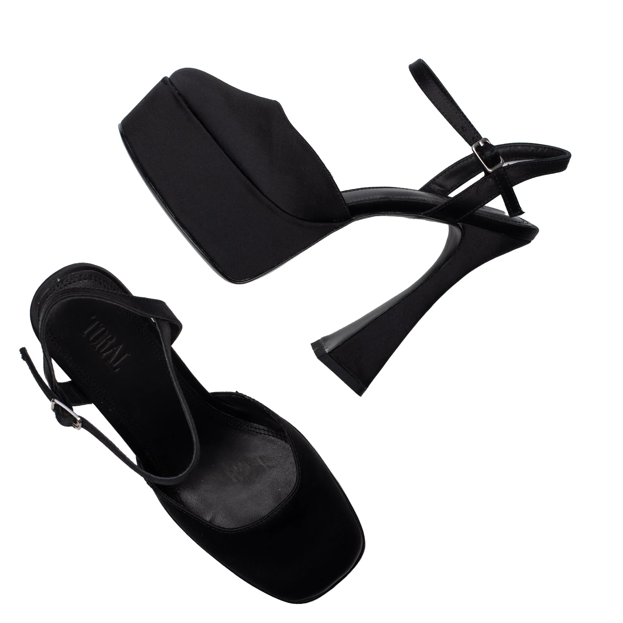 LOU LOU BLACK PLATFORM SANDALS