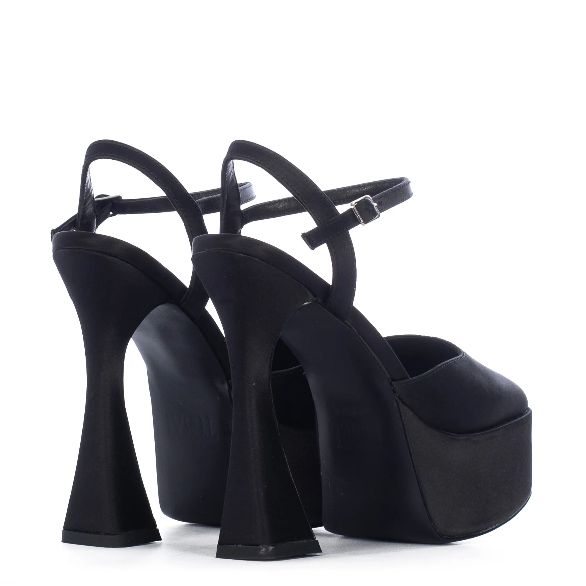 LOU LOU BLACK PLATFORM SANDALS