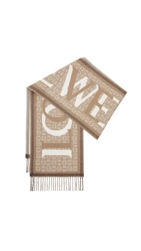 Love Scarf in Wool and Cashmere - White/Beige