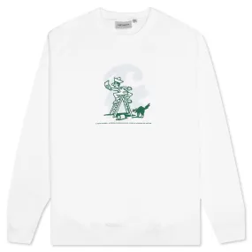 Lucky Painter Sweat - White/Bonsai