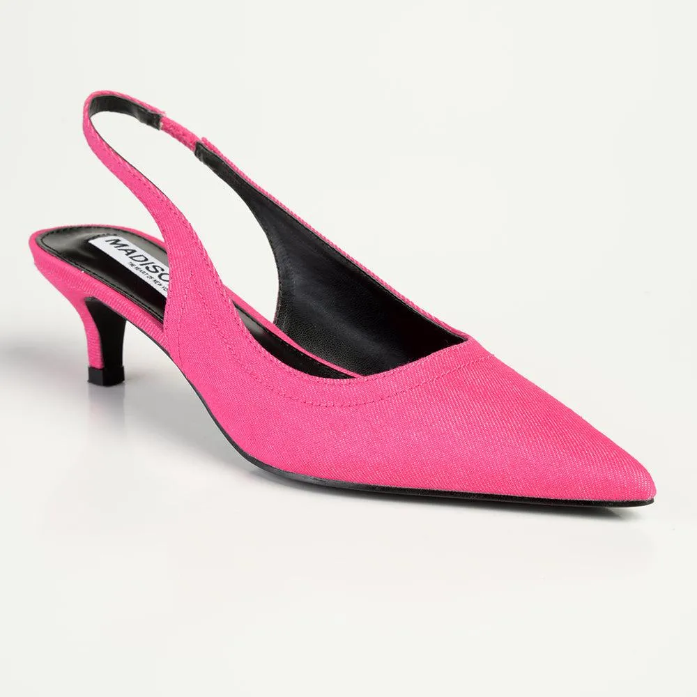 Madison Paige Kitten Slingback Heels - Pink