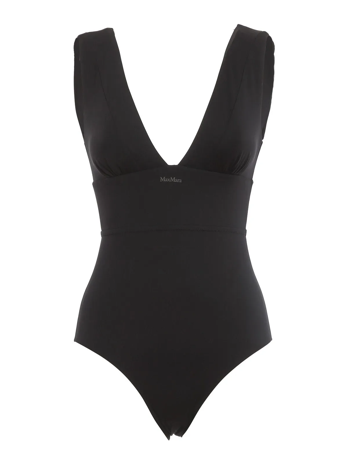 Max Mara Logo Printed V-Neck Swimsuit