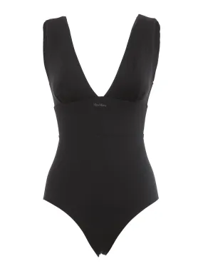 Max Mara Logo Printed V-Neck Swimsuit