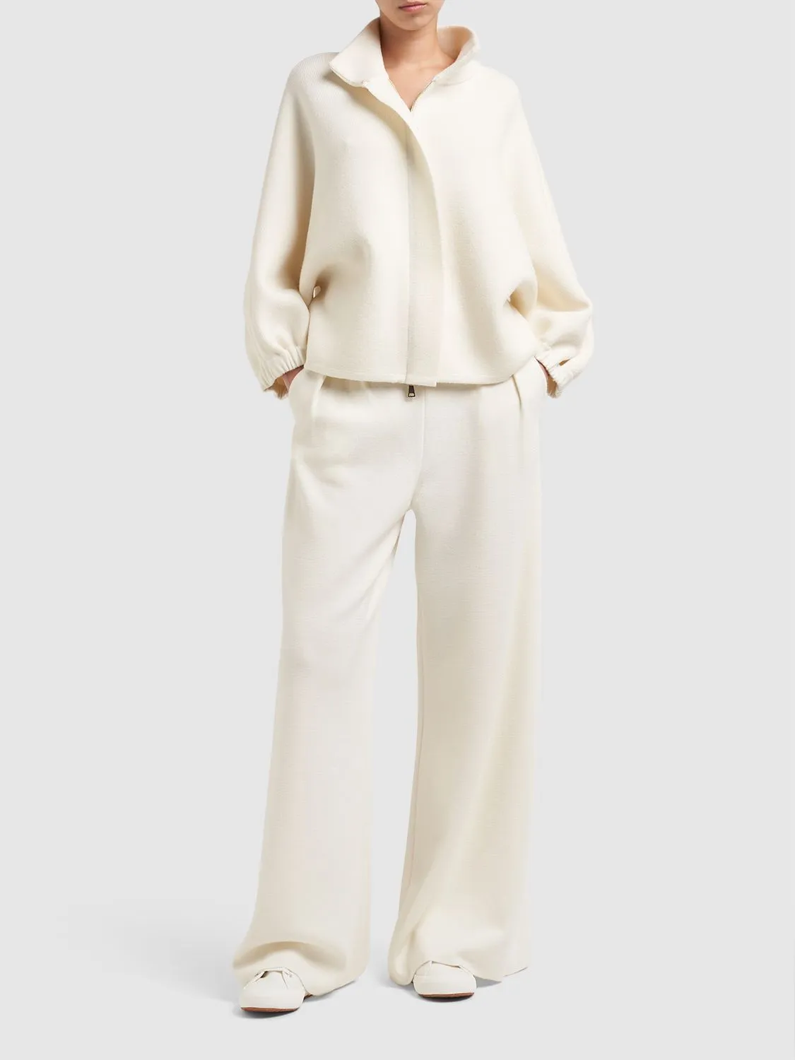 MaxMara  |Wool Long Sleeves Plain Cardigans