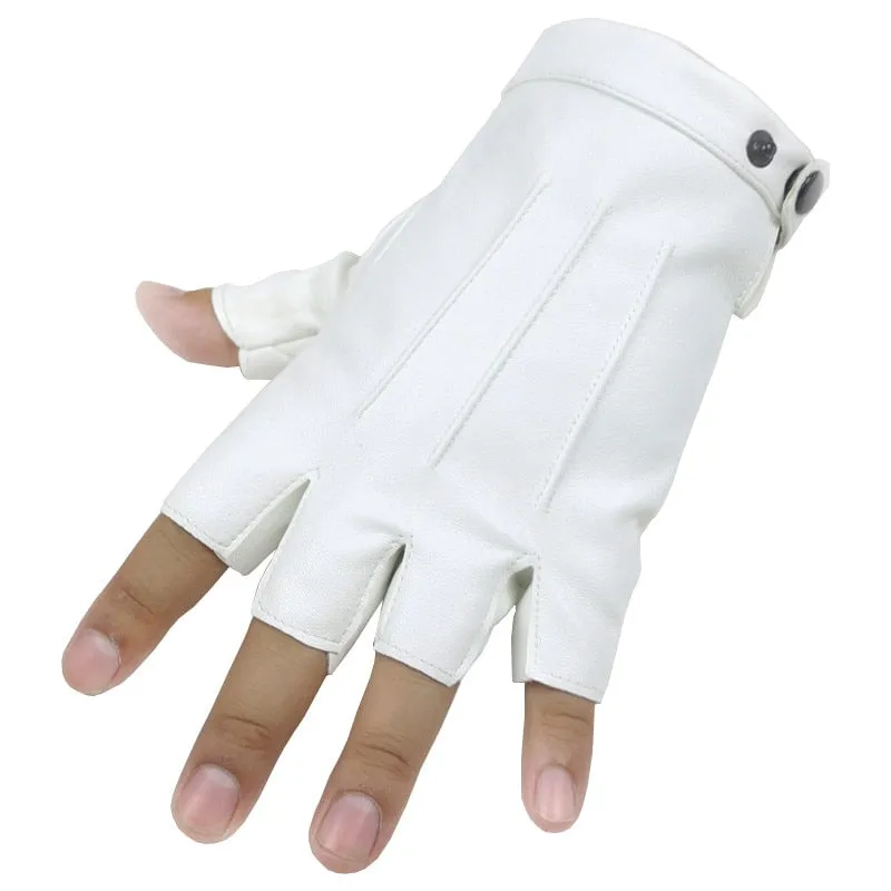 Men's Cool Fashion Non-slip Half-Finger Synthetic Leather Sport Gloves