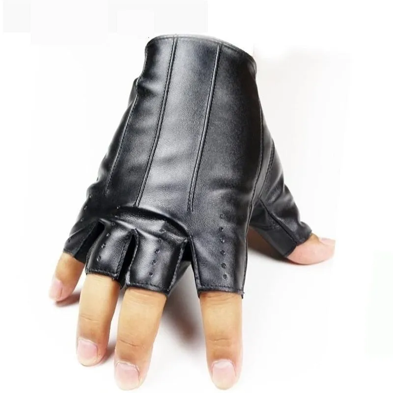 Men's Cool Fashion Non-slip Half-Finger Synthetic Leather Sport Gloves