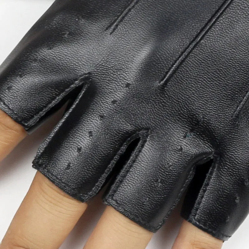 Men's Cool Fashion Non-slip Half-Finger Synthetic Leather Sport Gloves