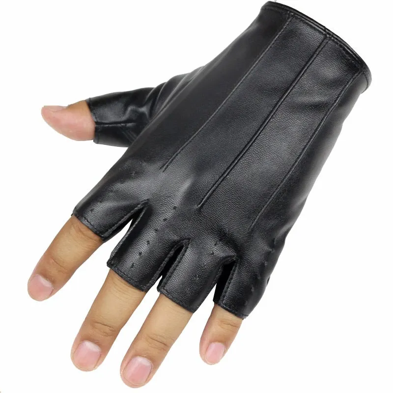 Men's Cool Fashion Non-slip Half-Finger Synthetic Leather Sport Gloves