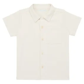 Misha & Puff Child Button Down Top Marzipan Cream