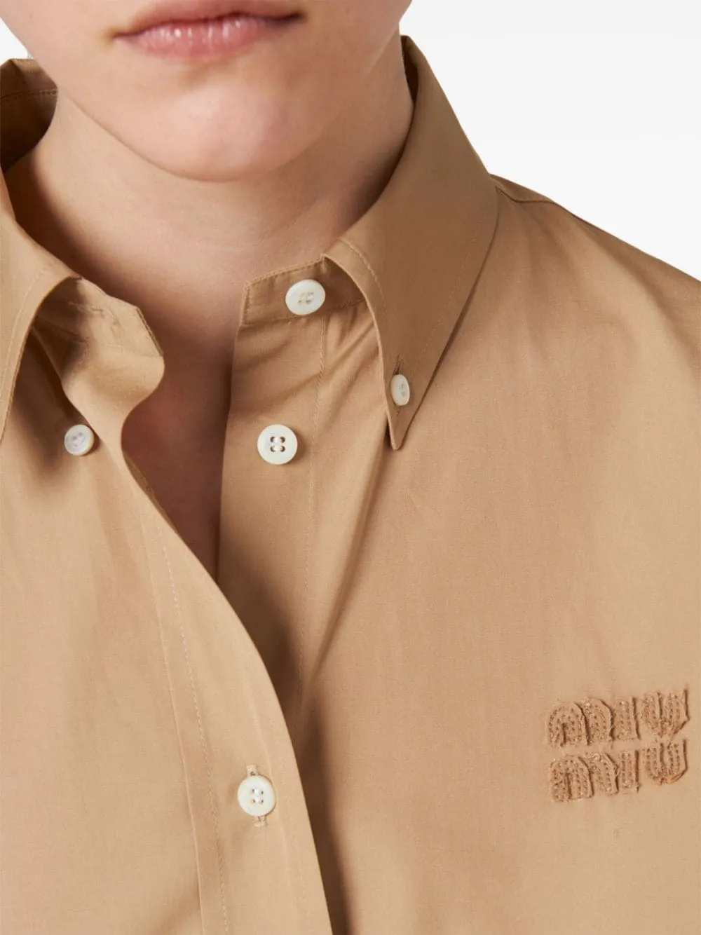 MiuMiu  |Long Sleeves Logo Shirts & Blouses