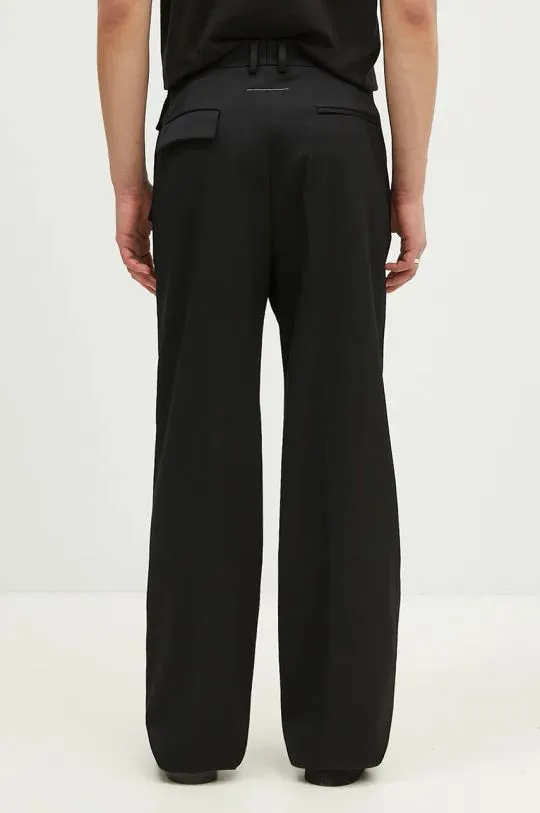 MM6 Maison Margiela wool blend trousers black color SH0KA0006