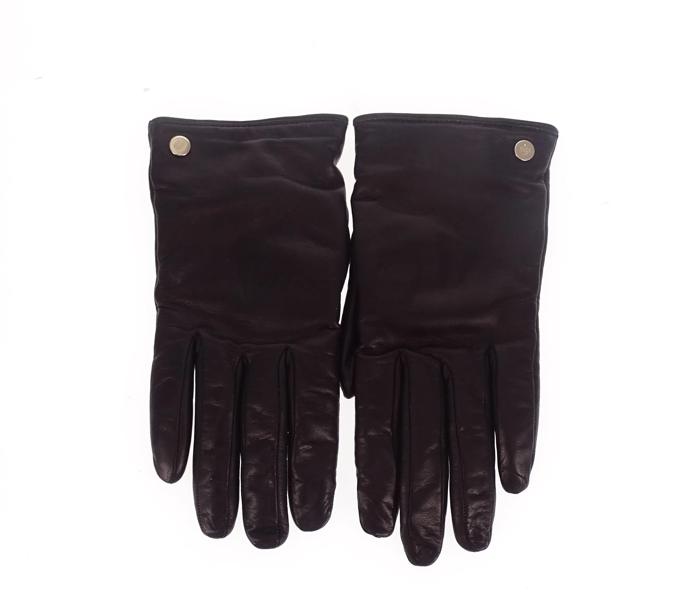 Mulberry Black Leather Gloves 7.5