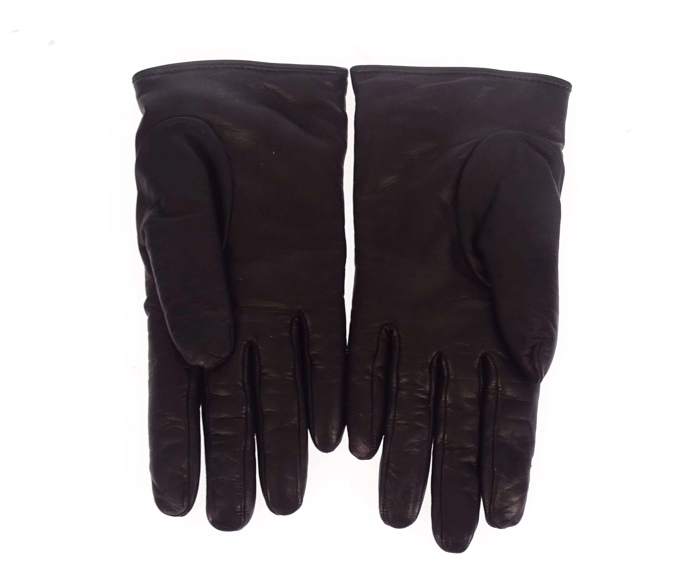 Mulberry Black Leather Gloves 7.5