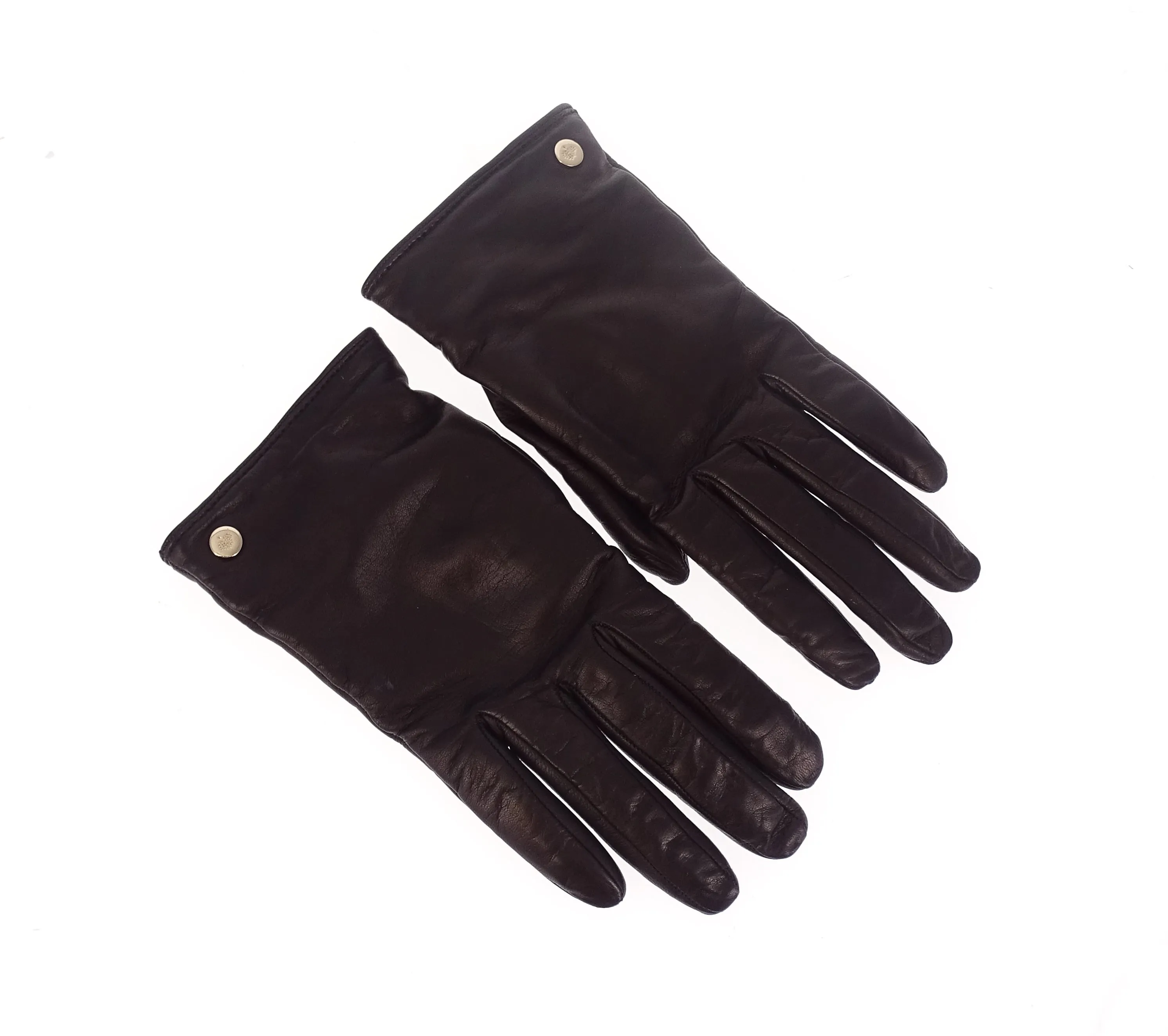 Mulberry Black Leather Gloves 7.5