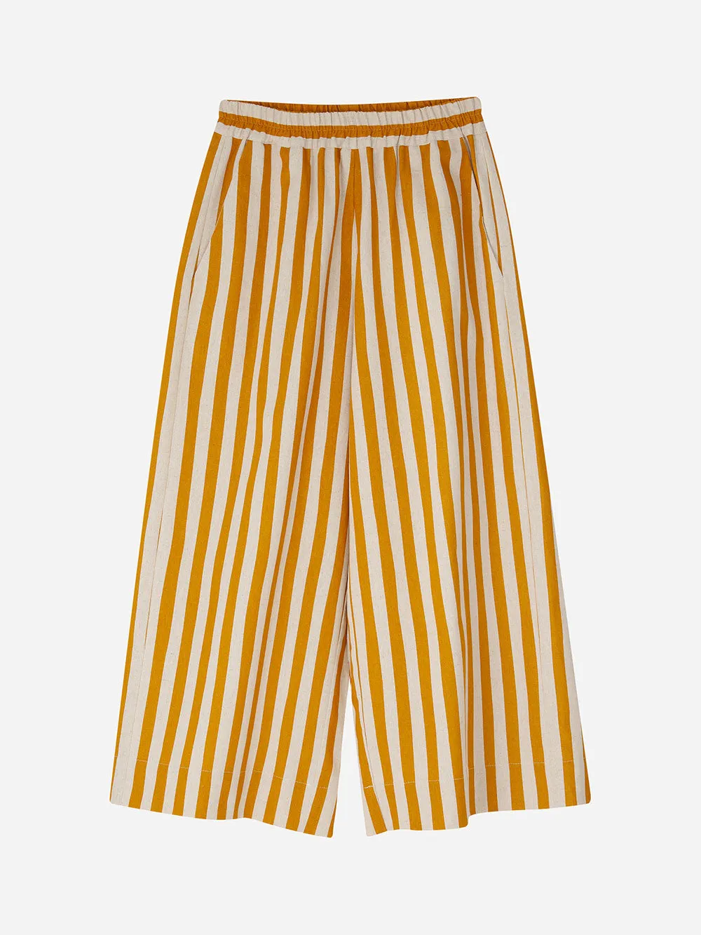 Mustard Yellow Stripe Wide Leg Trousers